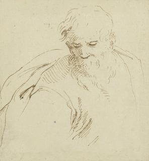 Stefano della Bella - Head of a bearded man; A youth riding a horse; and Study of two figures, one mounted