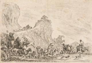 Stefano Della Bella - Le voyage de Jacob en Egypte.