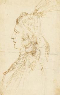 Stefano Della Bella - Portrait Of A Woman In Fantastic Costume, Bust-Length, In Profile; Portrait Of A Woman, Three-Quarter-Length, With An Elaborate Headdress; And Design For A Masque Costume For A Tournament