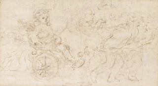 Stefano Della Bella - Putti enacting the Triumph of Silenus; and A seated man in armour
