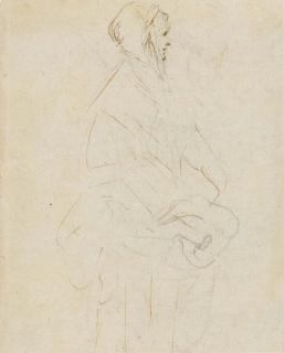 Stefano Della Bella - Recto: Study Of A Woman  Verso: Study Of A Lion Lying On Its Back