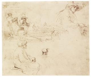 Stefano Della Bella - Sheet Of Figure Studies Including A Man With Turban