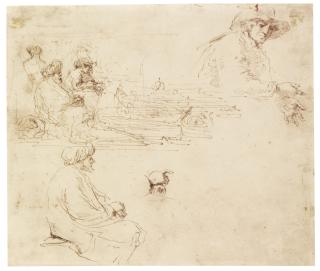 Stefano Della Bella - Sheet Of Figure Studies Including A Man With Turban