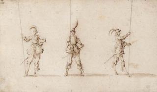 Stefano Della Bella - Three soldiers, after Jacques Callot