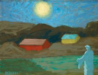 Stellan Mörner - Houses in moonlight
