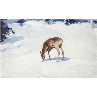 Stepan Fedorovich Kolesnikov - Deer In The Snow