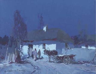 Stepan Fedorovich Kolesnikov - Nighttime Street Scene