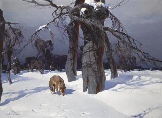 Stepan Fedorovich Kolesnikov - Wolf In A Winter Landscape