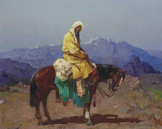 Stepan Kolesnikov - Horse and rider, Turkestan