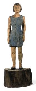 Stephan Balkenhol - Frau mit blauem Kleid - Woman in a blue dress