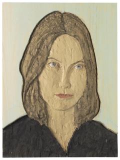 Stephan Balkenhol - Frau vor hellgrünem Hintergrund