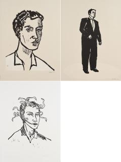 Stephan Balkenhol - Konvolut von 3 Holzschnitten.