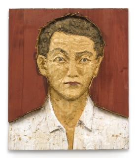 Stephan Balkenhol - Large Head Relief (Red)