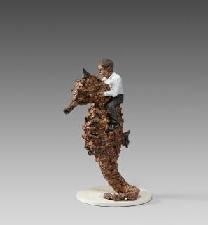 Stephan Balkenhol - Mann auf Seepferdchen.