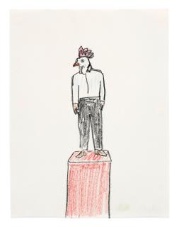 Stephan Balkenhol - Rooster Man (drawing)