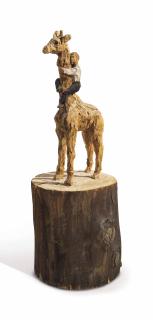 Stephan Balkenhol - Small Man on a Giraffe