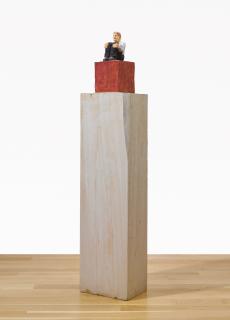 Stephan Balkenhol - Small Man Sitting On Cube