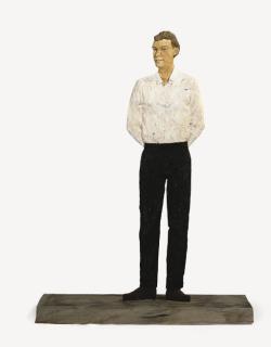 Stephan Balkenhol - Tall Man With White Shirt and Black Pants