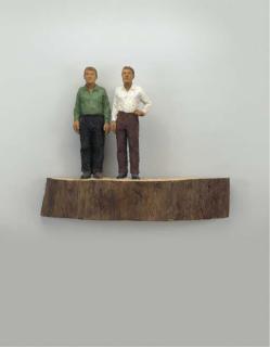 Stephan Balkenhol - Untitled (Man In Green Shirt, Man In Brown Trousers)