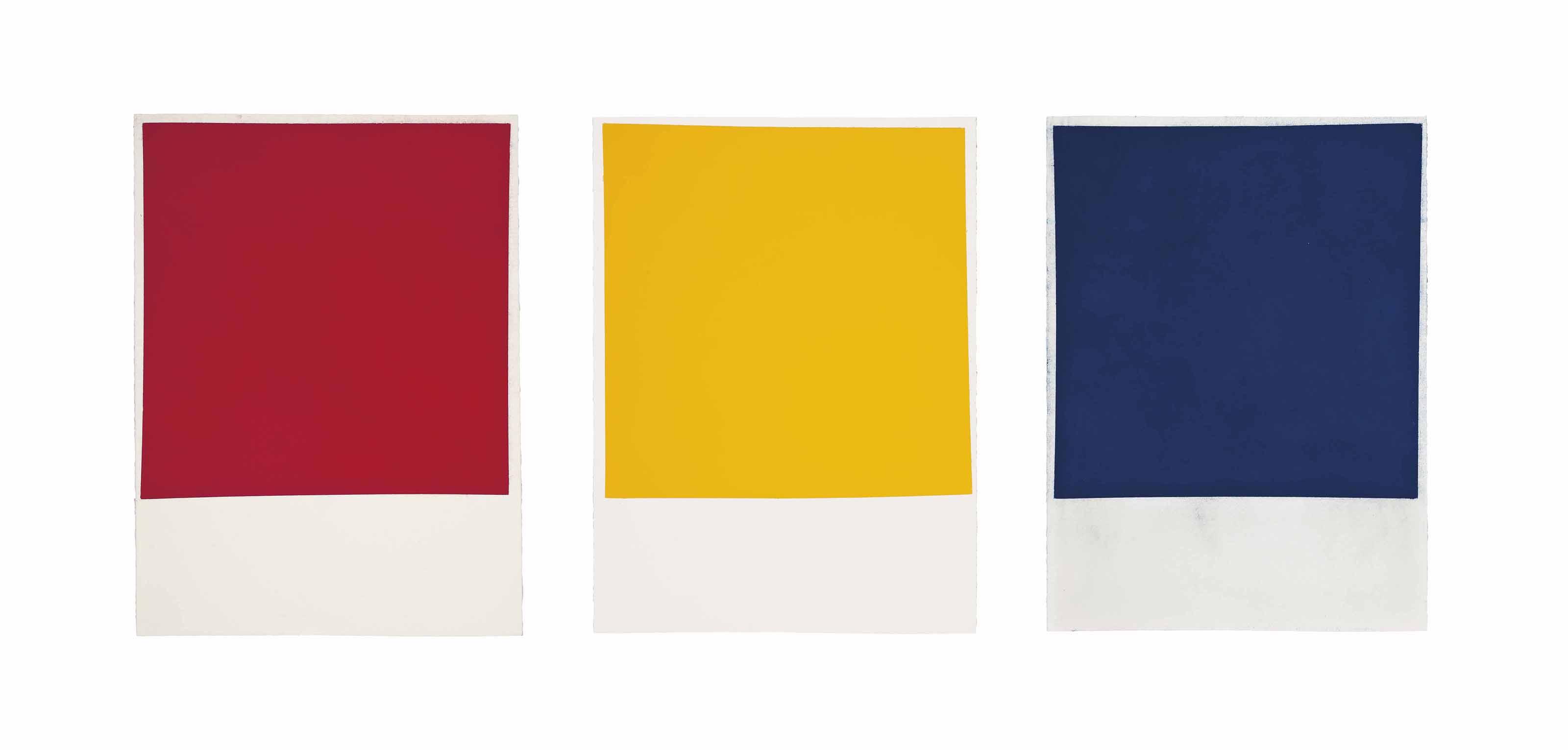 Stephen Cox - (I) Untitled (Red) (II) Untitled (Yellow) (Iii) Untitled (Blue)
