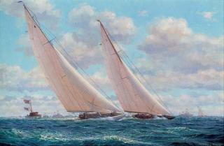 Stephen J. Renard - America\'s Cup, 1930; Enterprise leading Shamrock (V)