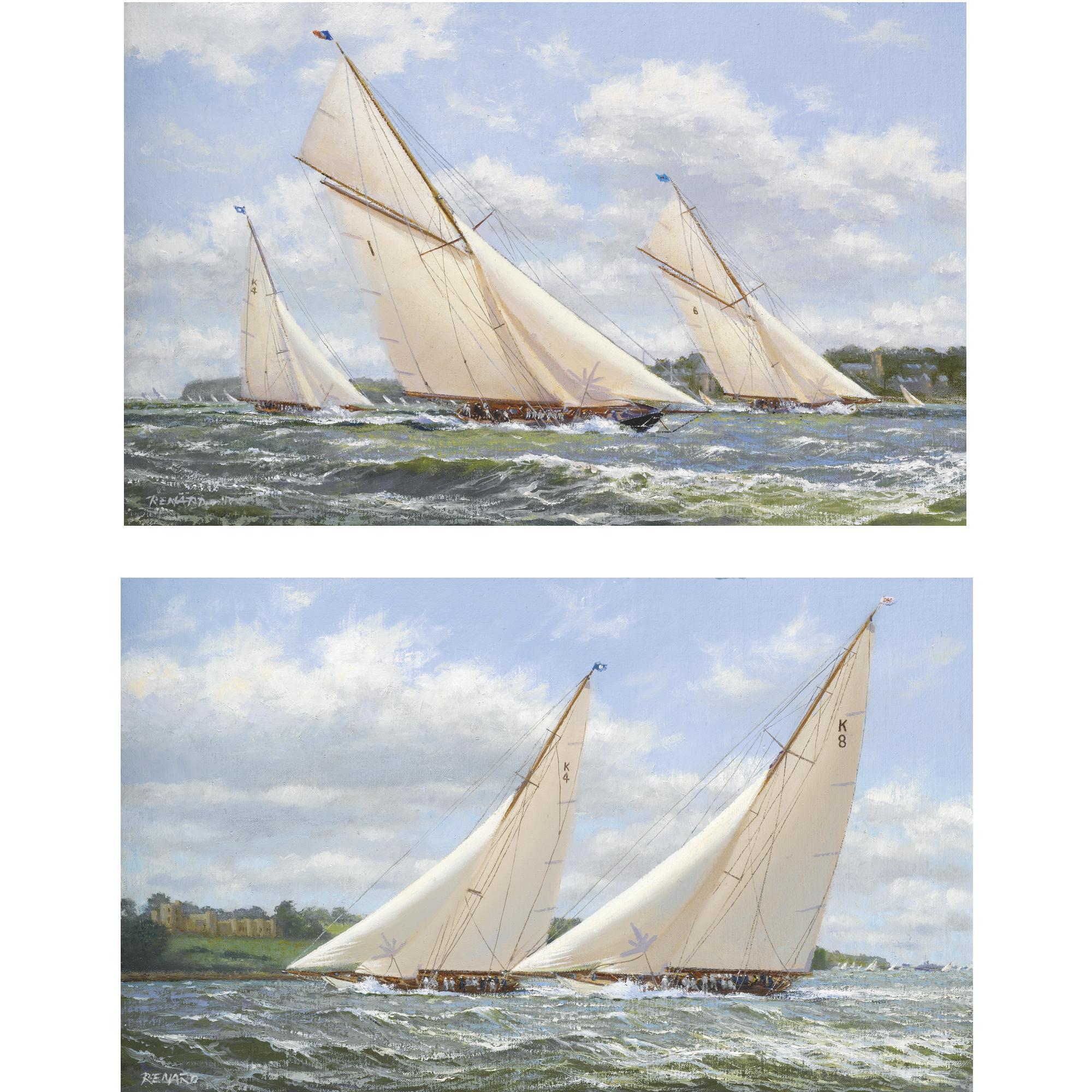 Stephen J. Renard -  Britannia, Cambria And Lulworth Off The Royal Yacht Squadron; Cambria And Candida Off Norris Castle