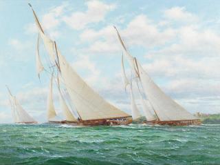 Stephen J. Renard - Britannia, Lulworth and White Heather off Norris Castle, Cowes