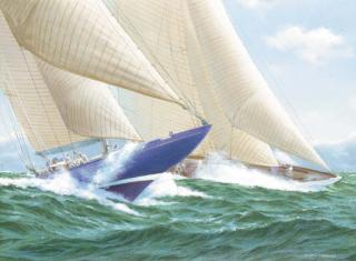 Stephen J. Renard - Endeavour and Yankee racing off Cowes