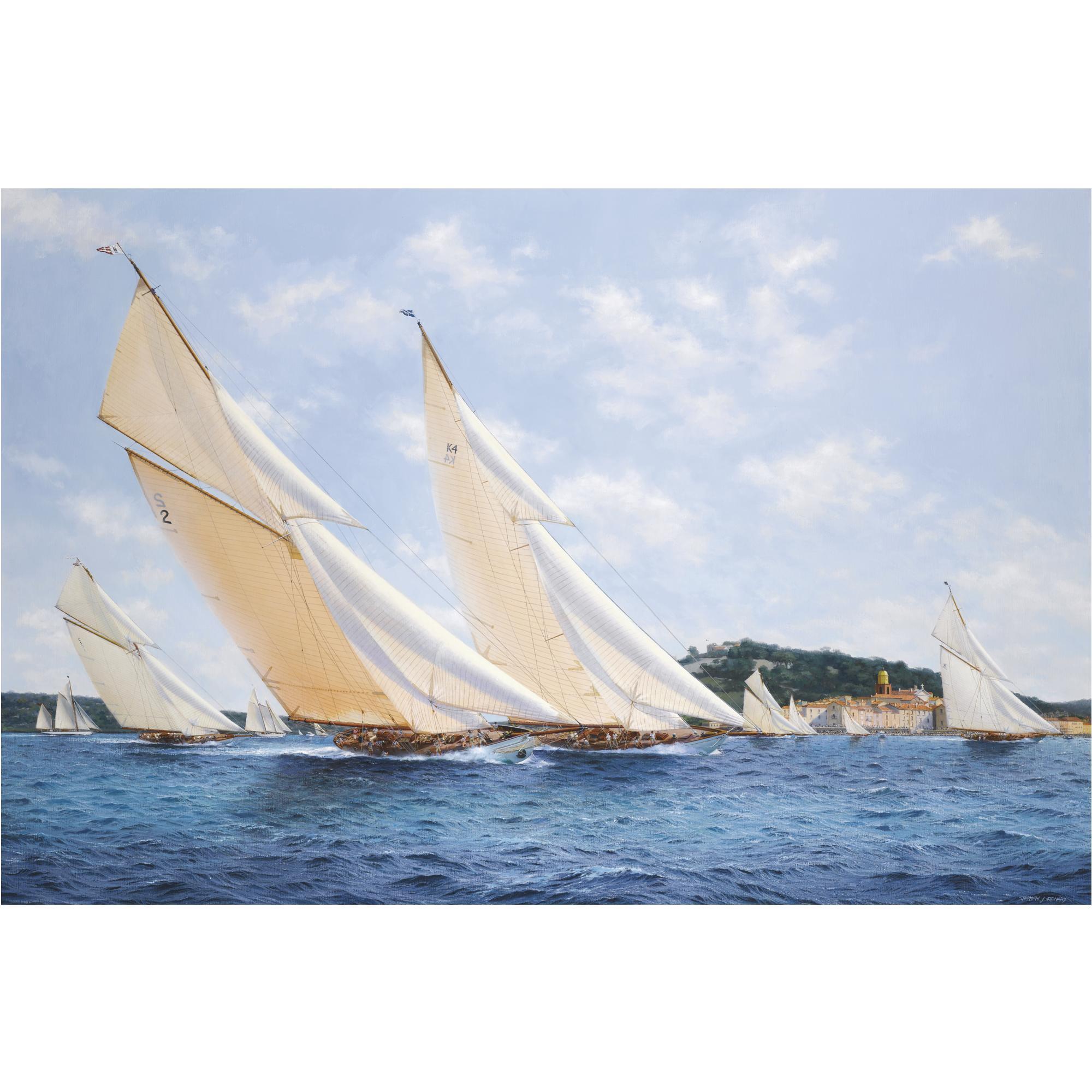 Stephen J. Renard - Lulworth And Other Yachts Off St. Tropez