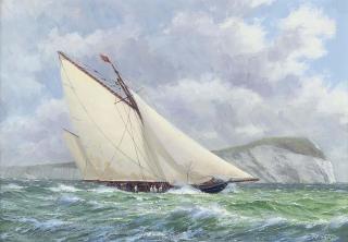 Stephen J. Renard - Satanita heeling in the breeze off the Needles