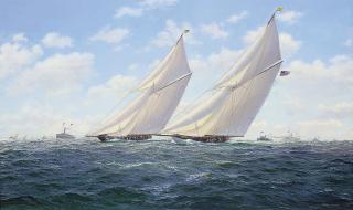 Stephen J. Renard - The America\'s Cup, October, 1893:  Vigilant versus Valkryie (II)