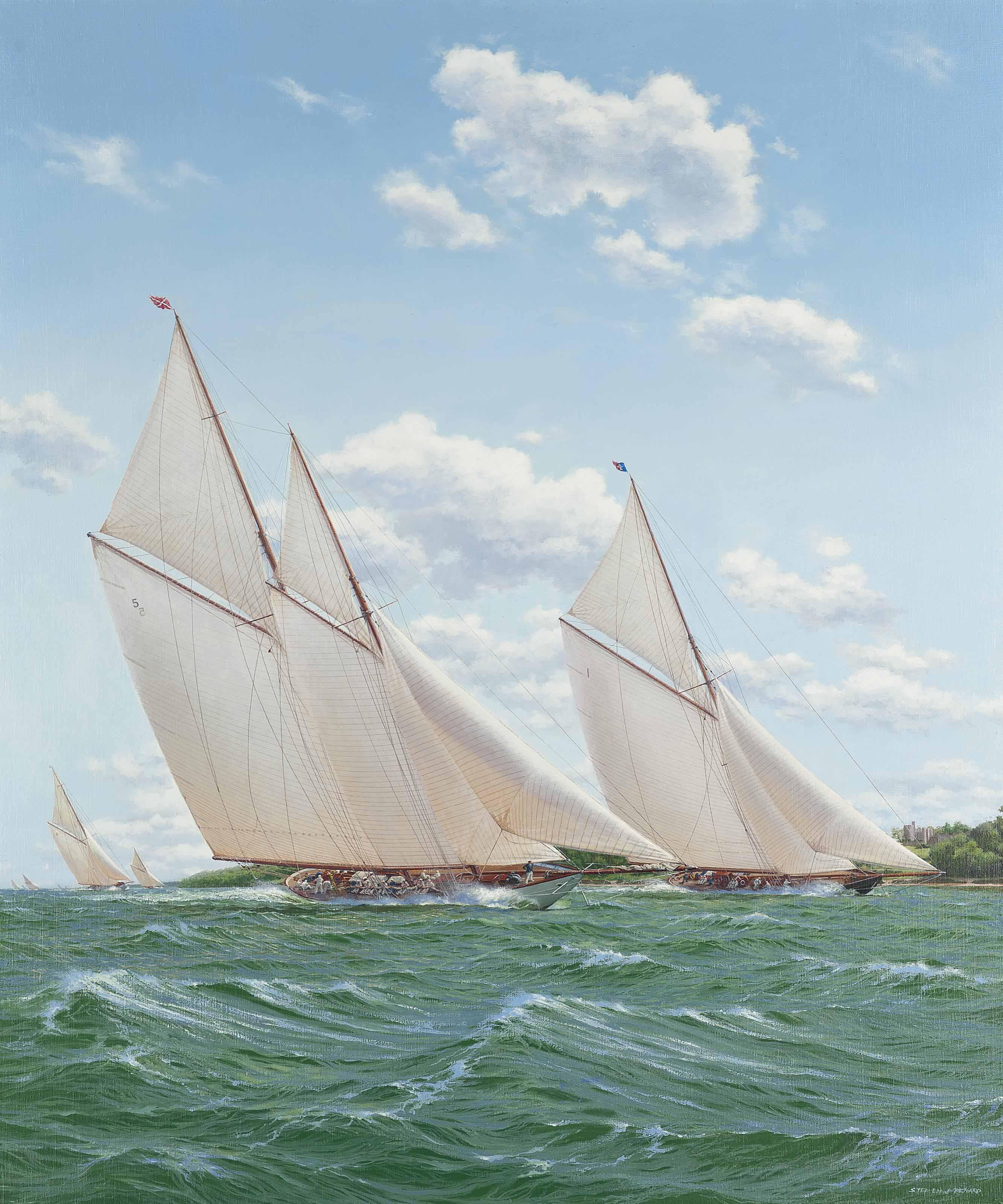 Stephen J. Renard - Westward and Britannia leading the pack off Norris Castle, Isle of Wight