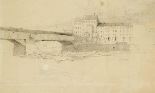 Stephen Parrish - Covered bridge, Augusta, Maine