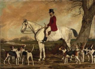 Stephen Pearce - Mr. Radclyffe, Master Of The South Dorset Hounds, On His Hunter In A Landscape