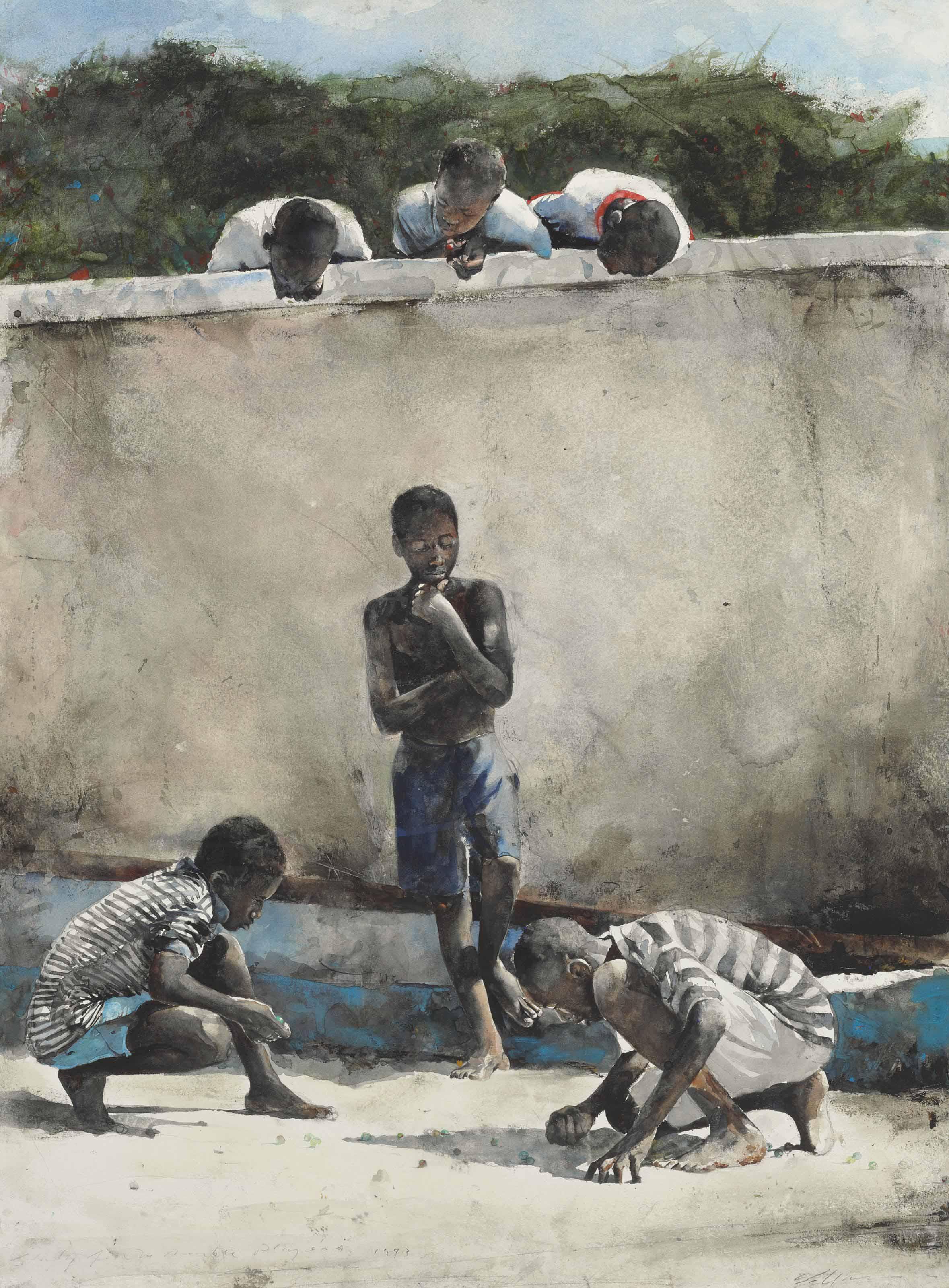 Stephen Scott Young - Study for \'The Marble Players\'