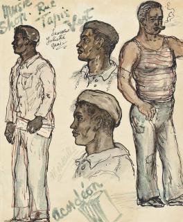 Stephen Tennant - Cassis, Bar de la Jetée; Bar, Tahiti; Music Shop, Rue Tapis (illustrated); and Marseilles, bouche de Rhône