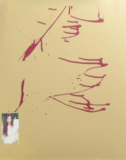 Sterling Ruby - Trans Compositional (Crimped Red Hair, Cream Satin Dress)