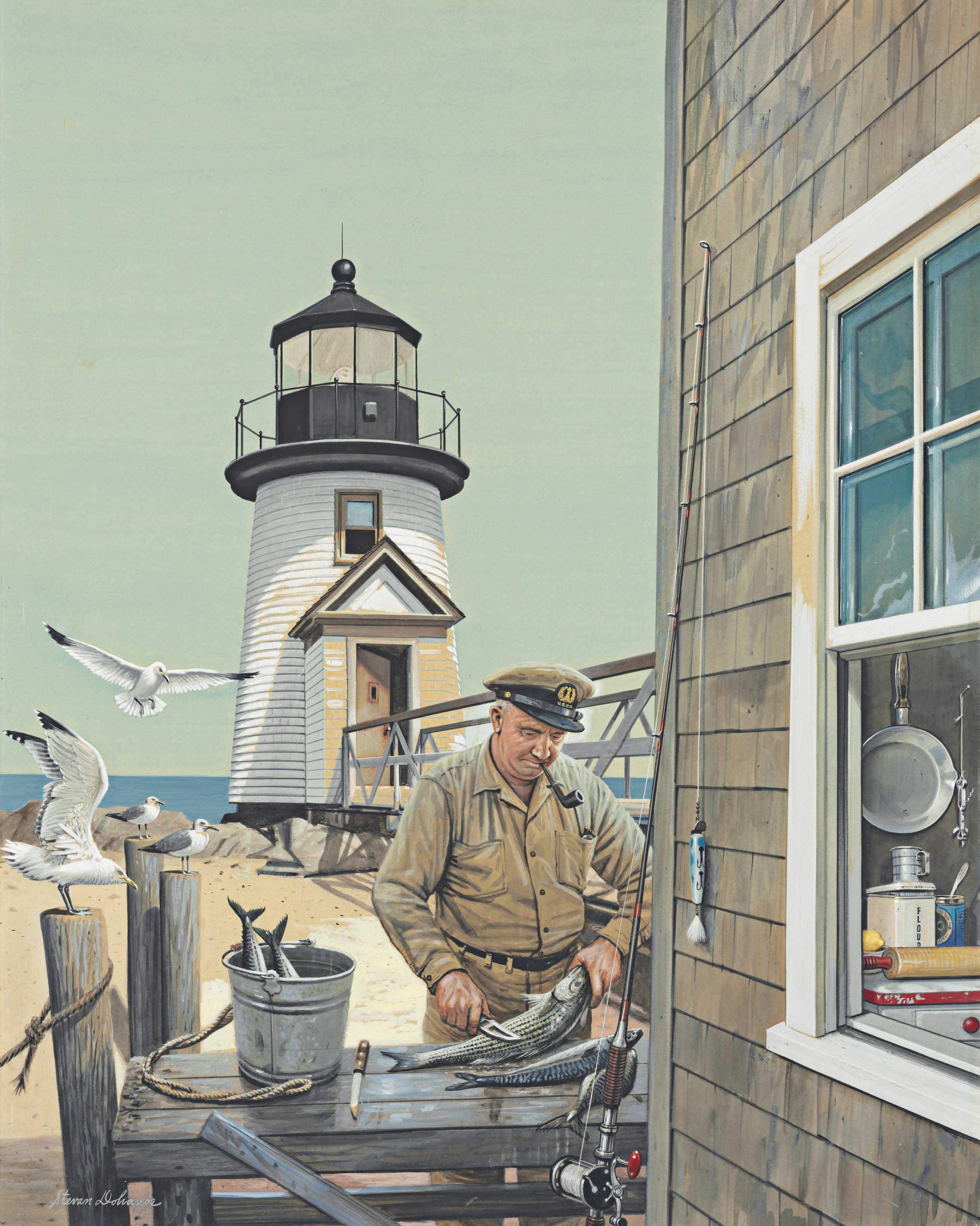 Stevan Dohanos - Lighthouse Keeper, Brant Point