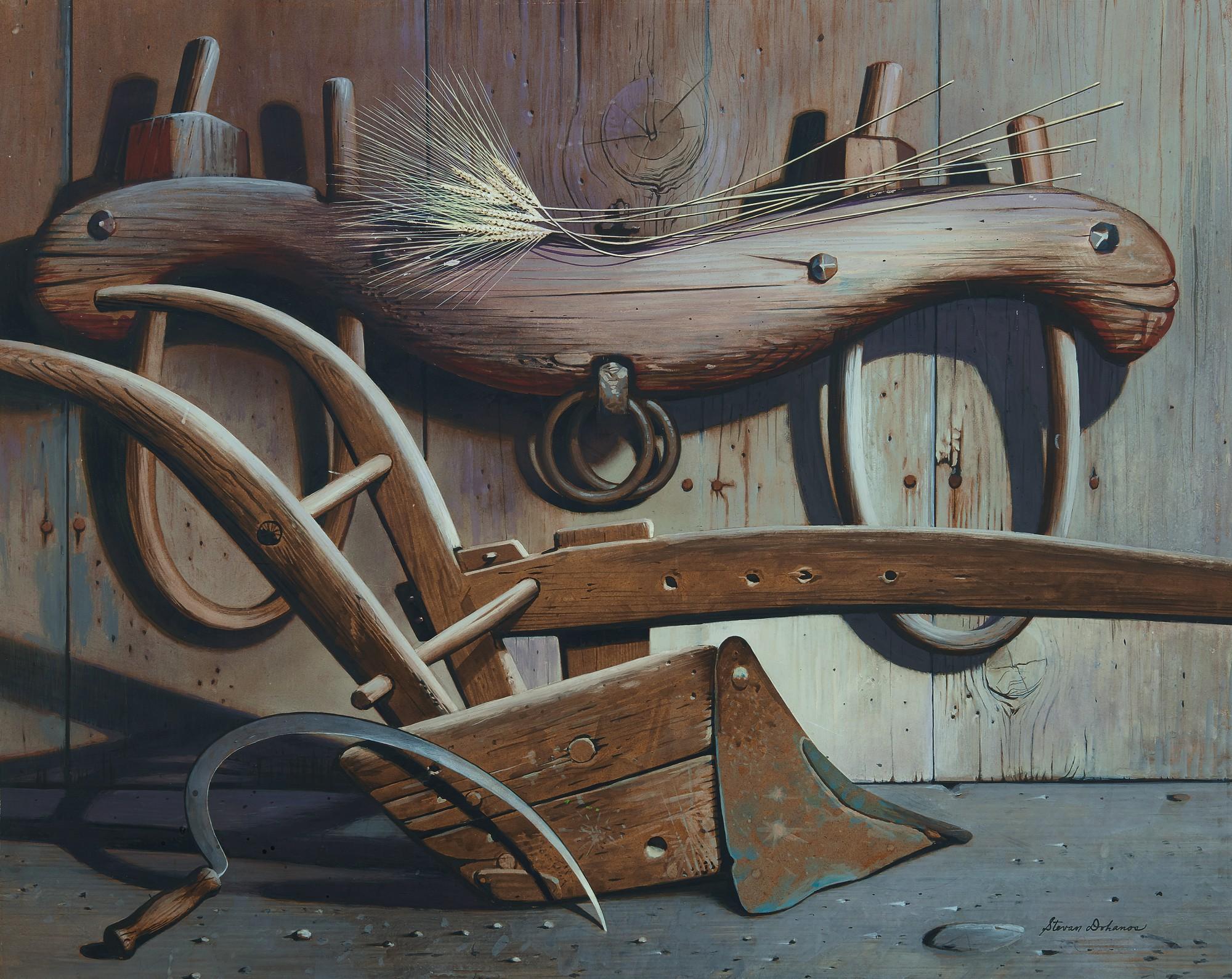 Stevan Dohanos - Oxen Yoke, Sickle And Plow