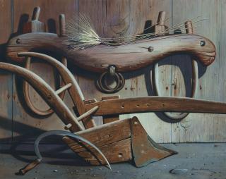 Stevan Dohanos - Oxen Yoke, Sickle And Plow