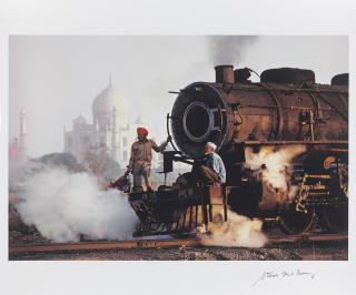 Steve Mccurry - Taj and Train, Agra, 1983