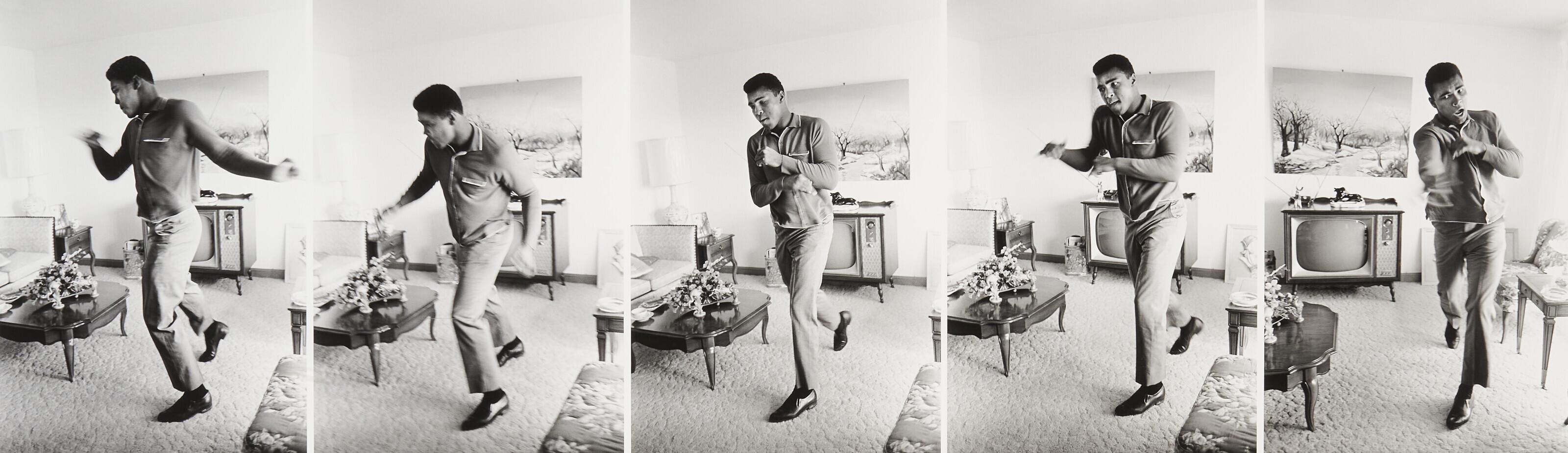 Steve Schapiro - Muhammad Ali (Cassius Clay) Shadowboxing at Home, Louisville, Kentucky, 1963