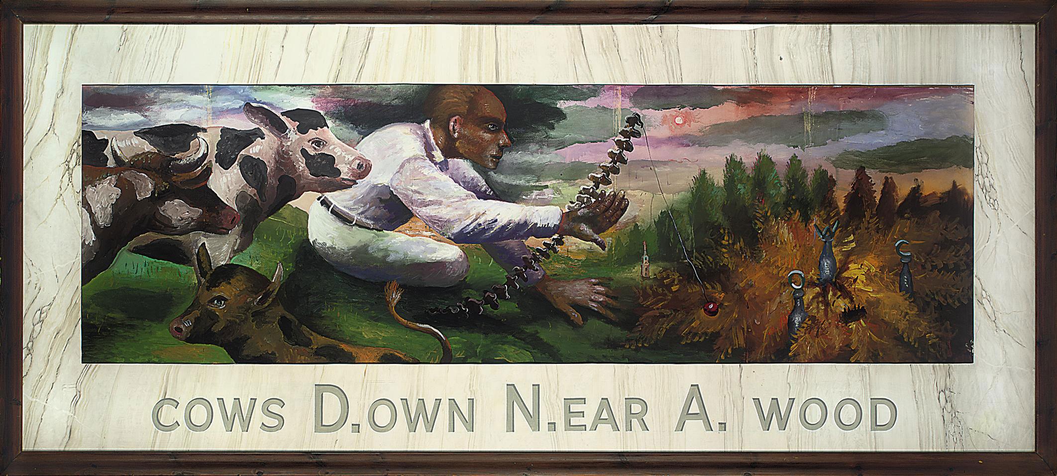 Steven Campbell - Cows down near a Wood