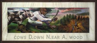 Steven Campbell - Cows down near a Wood