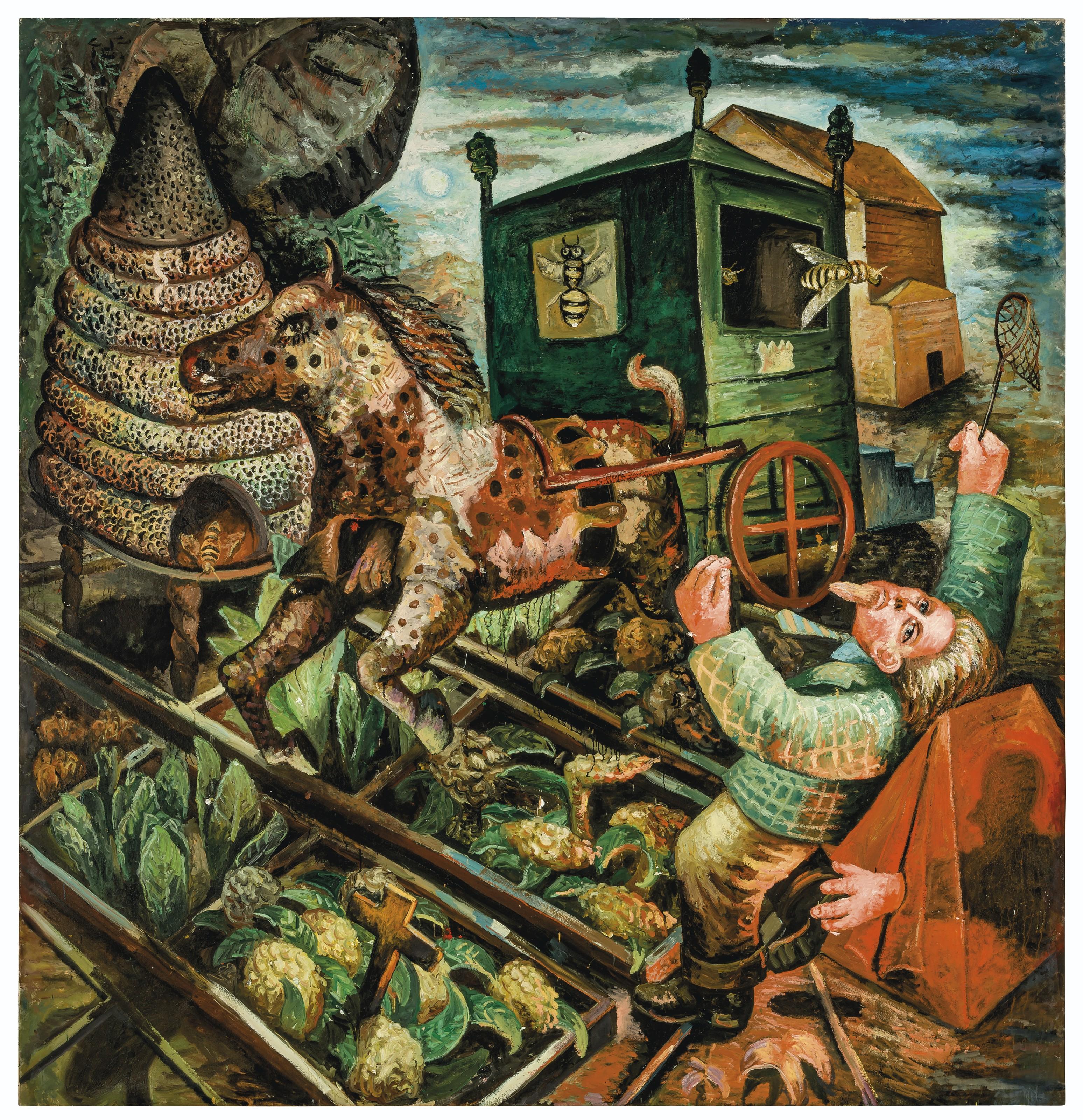 Steven Campbell - Two Men with a Carriage Royale to Catch a Queen Bee