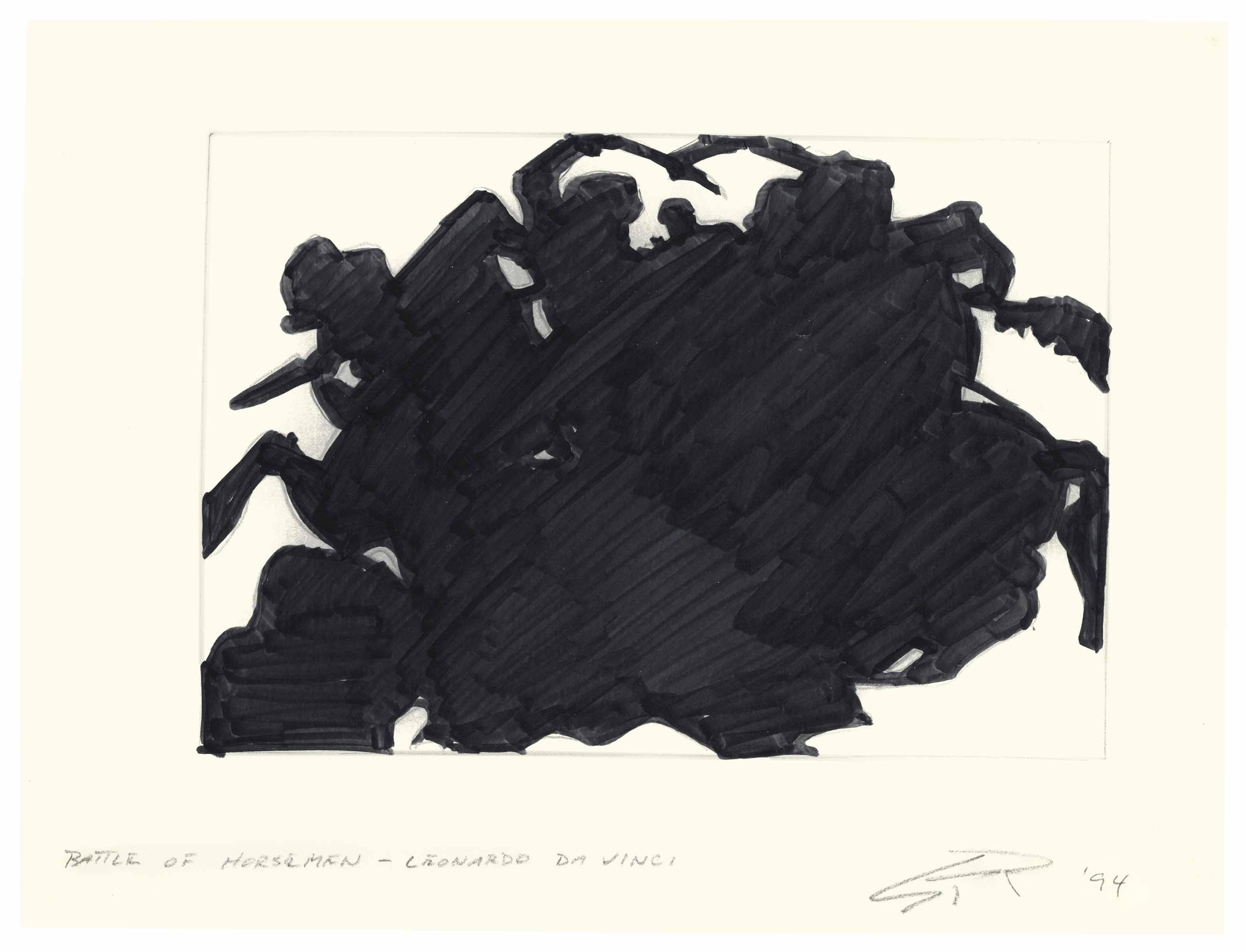 Steven Parrino - Battle of the Horsemen-Leonardo Da Vinci
