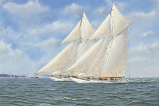 Stewart Joyce - White Heather at full pelt off Old Castle Point, Cowes