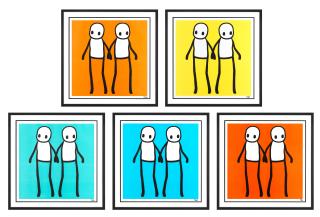Stik - Holding Hands (Red, Yellow, Orange, Blue and Teal)