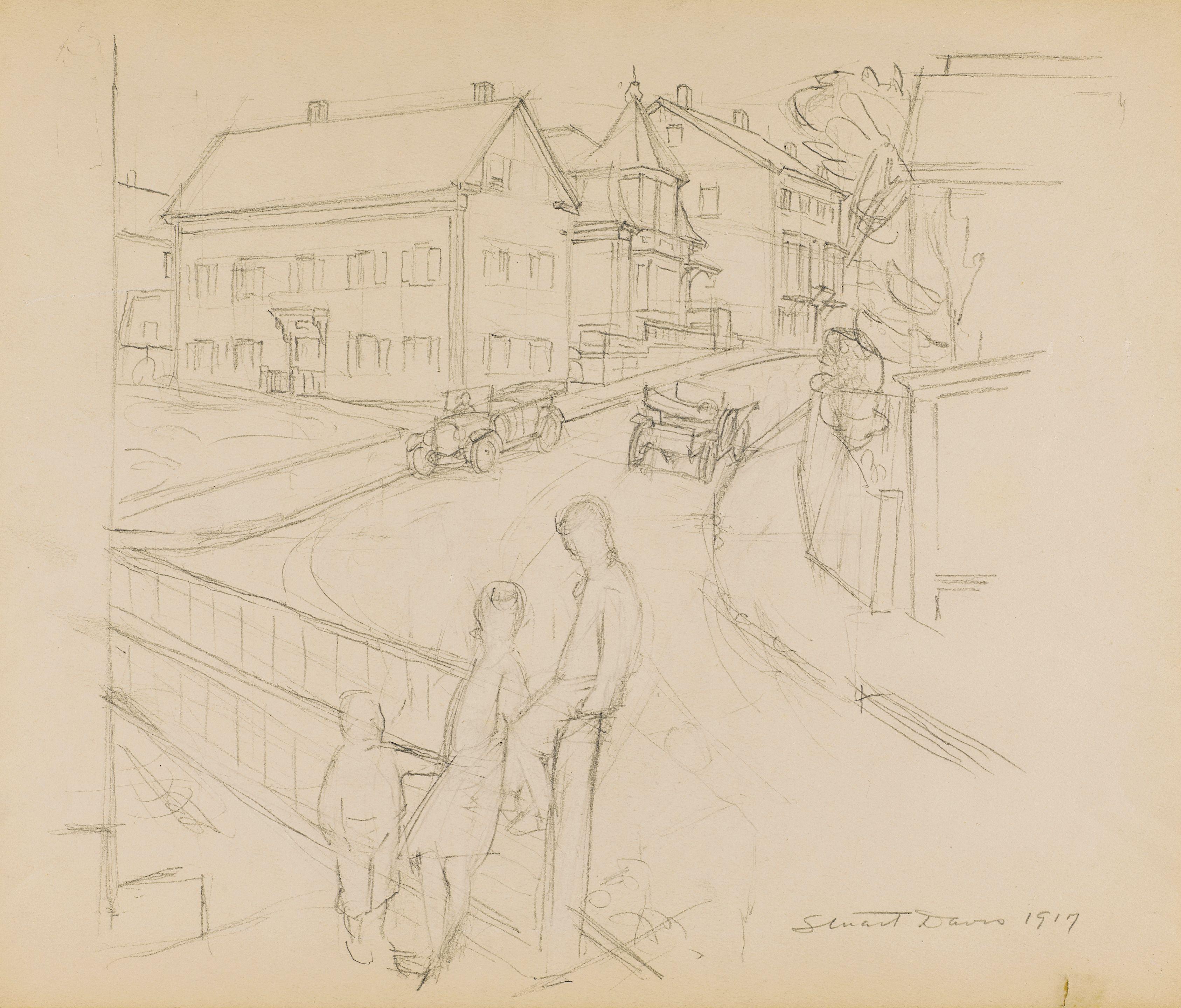 Stuart Davis - Untitled (Town View) 14 7/8 x 18 3/4 in. (37.8 x 47.6 cm.)