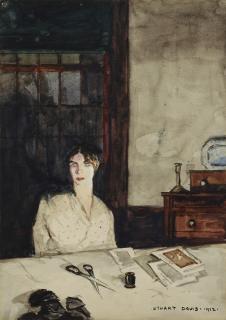 Stuart Davis - Woman at Table with Scissors